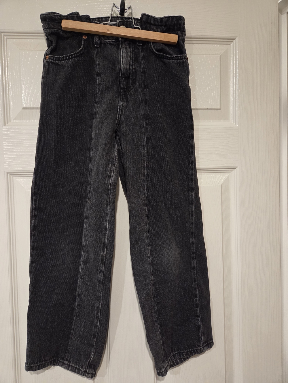 Zara Girls Black Washed Wide Leg Jeans Size 10 / 140 cm